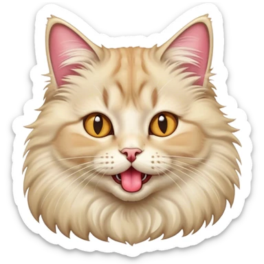 cat sticking tongue out  sticker