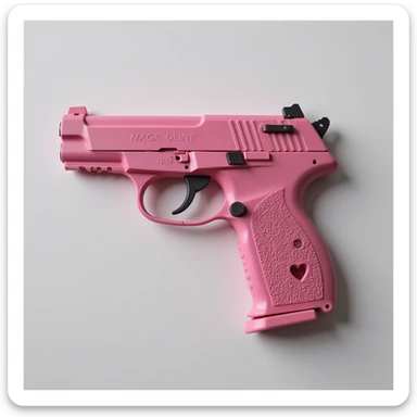 Pink heart pistol, remove background sticker