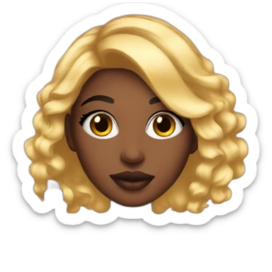 Girl with makeup products sticker