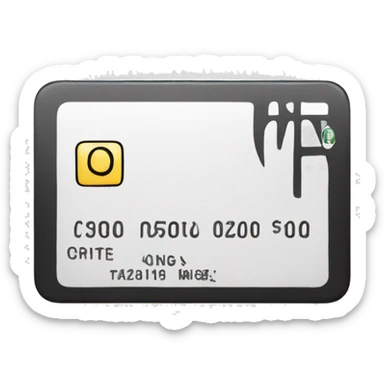 a black and white credit card drawn style sticker