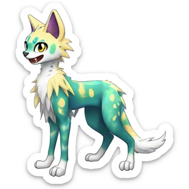 Epic Edgy Colorful ethereal eldritch Sergal-shiny sparkle starry Serval-Fionbri full body sticker