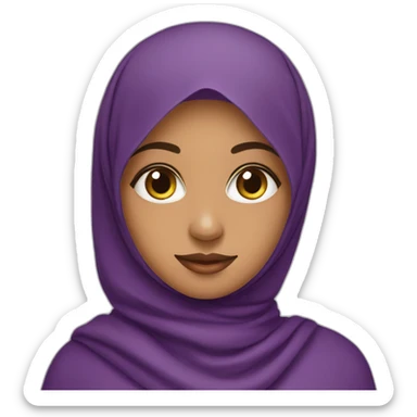 a beautiful south indian girl wearing hijab and purple dress sticker