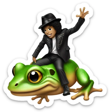 Michael Jackson riding a frog sticker