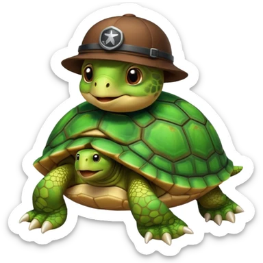 A shitty turtle on an airplane sticker