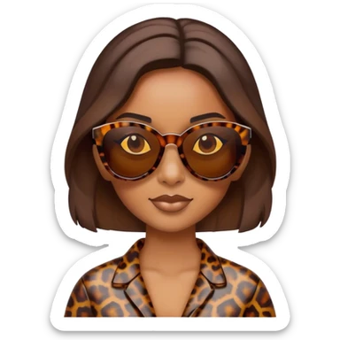 Brown sun glasses women’s tortoise shell sticker