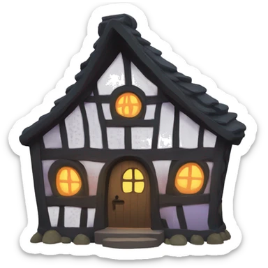 a witch cottage sticker