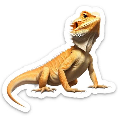 realistic bearded dragon full body sticker