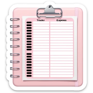 Light Pale Pink household Expenses tracker Documents paper sticker
