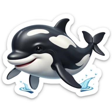 A smiling killer whale sticker