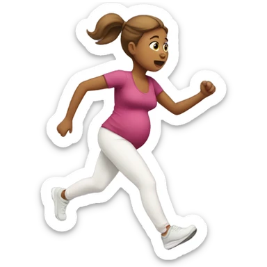 pregnant woman running sticker