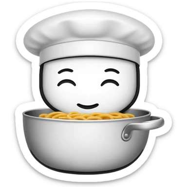 Recipe emoji black white sticker