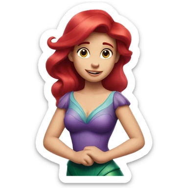Ariel-the little mermaid-purple top-red hair sticker
