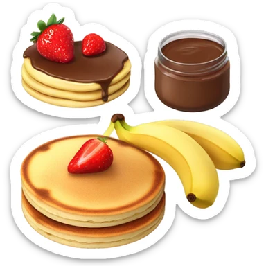 Pancake with Nutella an strawberry and banana sticker