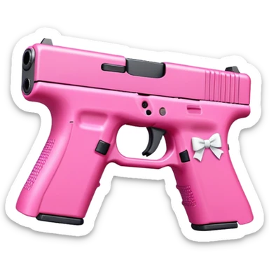 Pink glock white bow  sticker