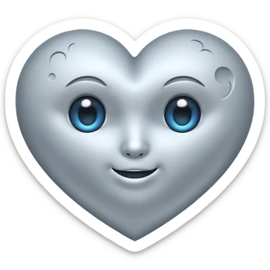 moon heart sticker
