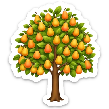 Pear Tree colorful,yaprakları sarı sticker