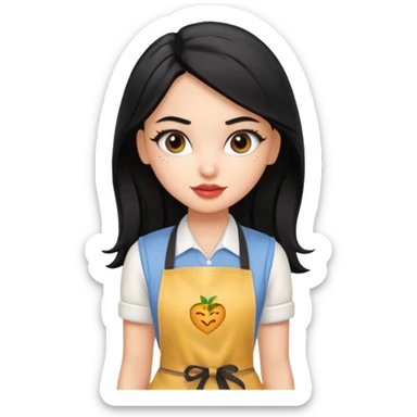 a pretty bratz barista. black hair sticker