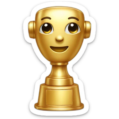 cute gold chatbot trophy sticker
