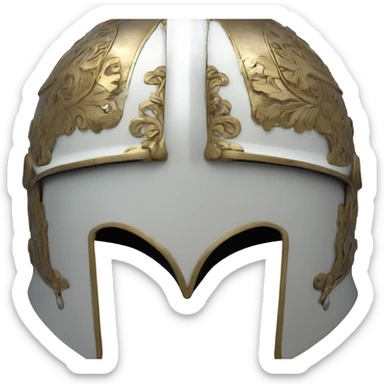 ornate french full-face armet helmet intricate white inlays sticker