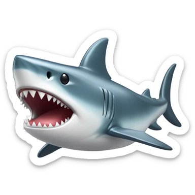 A fully chromed figurine of a shark in japaneese style. sticker