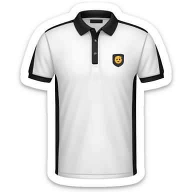 White polo tshirt with vertical black strips sticker