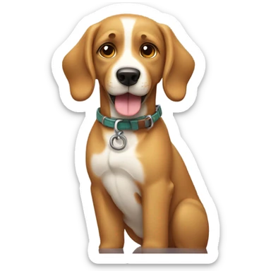 Perro con correa sticker