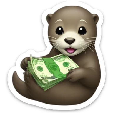 otter with money sticker