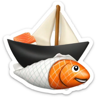 sushi sail boat sticker