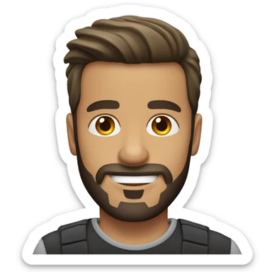 a man with david beckham's haircut and a goatee beard sticker