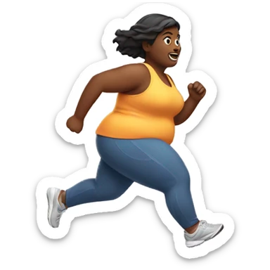 A fat girl running sticker
