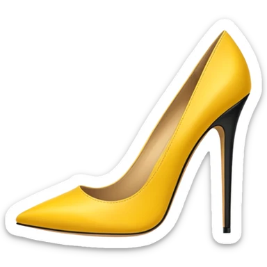 yellow woman shoe sticker