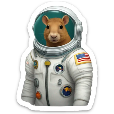 Cosmonaut capibara sticker