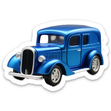 Hot wheels style, hot rod caravan,1935 with trailer, blue  sticker