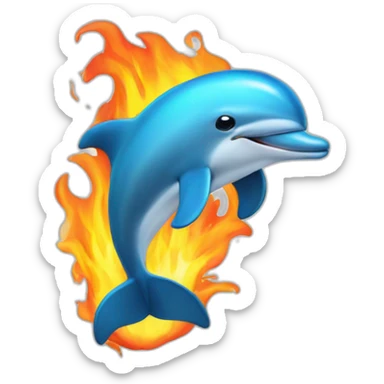 Dolphin on fire sticker