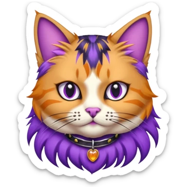 Cailco cat hybrid wildcat collar purple spike a sticker