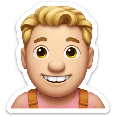 pig that’s a man that is smiling and fat sticker