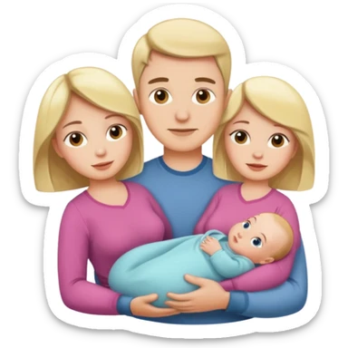 husband wife and baby girl sticker