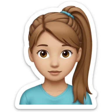 Девушка, светло русые, длинные волосы, собранные в хвост, серые глаза sticker