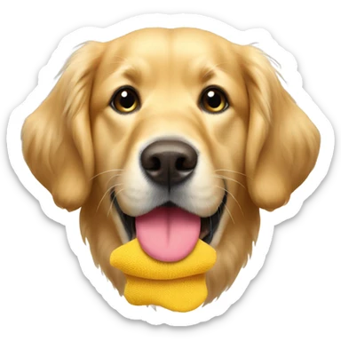 Golden retriever with sock in mouth sticker