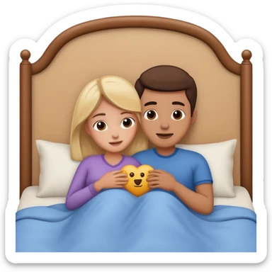 Naked couple on bed sticker