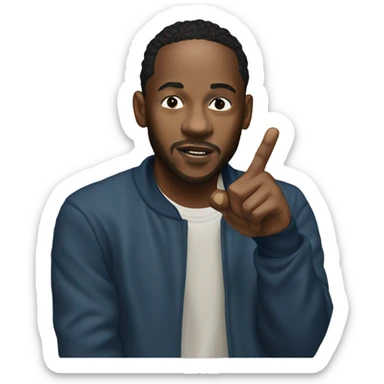 Kendrick Lamar holding up the middle finger sticker