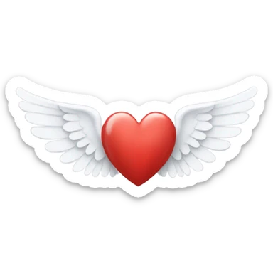heart with angel wings sticker