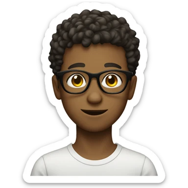 Boy with glasses,dimples and short curly hair sticker