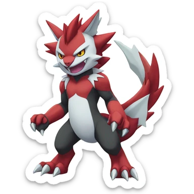 Full body cute cool Guilmon-Zoroark-Zangoose-Incineroar sticker