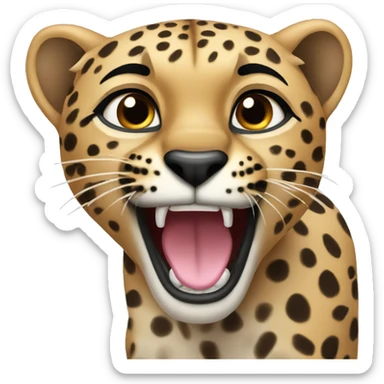 Cheeta with mouth open sticker