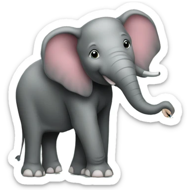 elephant as a teacher writing on black board sticker