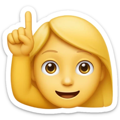 Educational emoji showing attention and importance, friendly face, raised finger, warning but kind expression, flat emoji style, simple design, bright colors
no text, no letters sticker