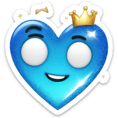Blue heart with sparkle sticker