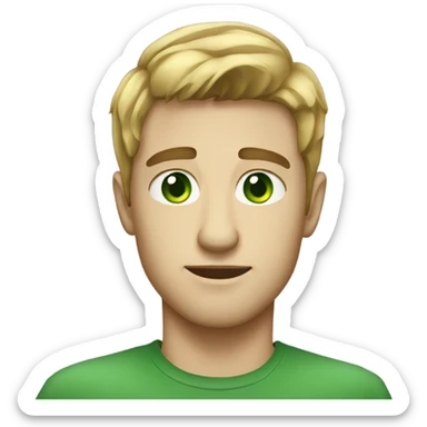 White handsome Guy with green eyes  sticker