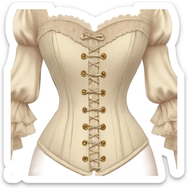 vintage rococo light beige corset with sleeves  sticker